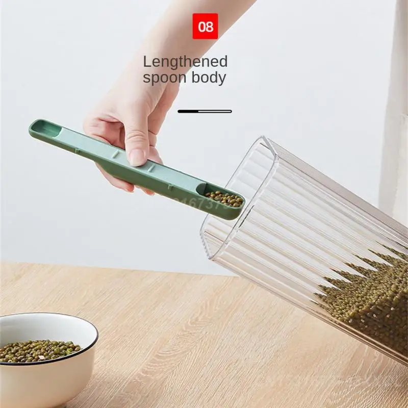 2 шт. Количественная ложка Точное количественное скольжение Раздвижная крышка