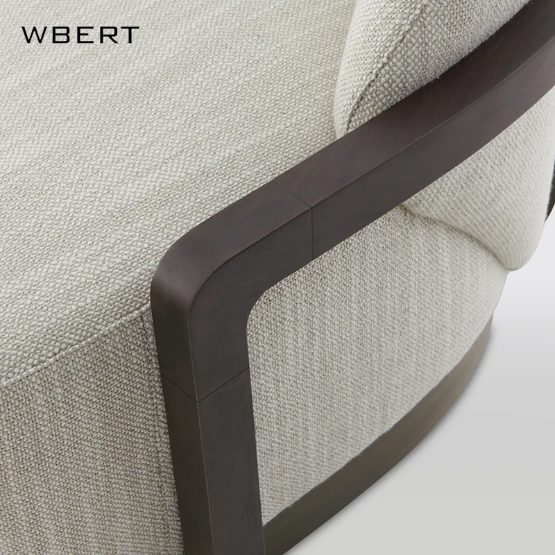 Скандинавский простой художественный дизайн WBERT Одноместный стул из массива