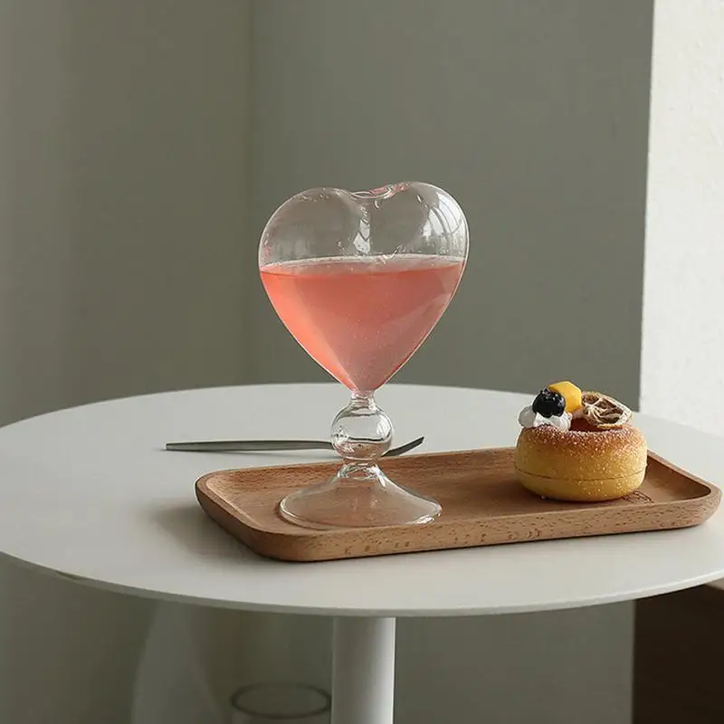 

Ins-style Love Cup South Korea Creative Water Glass Home Decoration Glass Vase Female Transparent Lovely Glass Cup Tableware