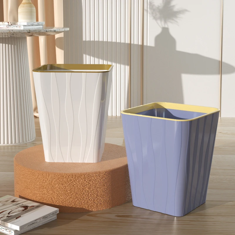 

Plastic Nordic White Trash Can Kitchen Luxury Garbage Bin Creative Large Bathroom Waste Bin Living Room Lixeira Cleaning Tools
