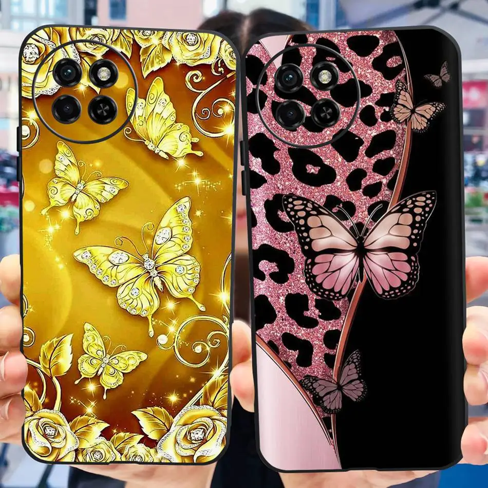 Для ITEL S23 чехол ItelS23 S 23 S665L Элегантные цветы бабочки окрашенные Мягкие силиконовые