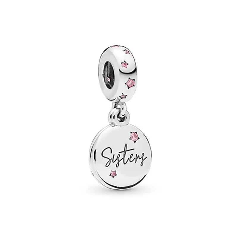 

Hot Sale Silver Color Charm Forever Sister Crystal Pendant Beads For Original Pandora Charm Bracelets & Bangles Jewelry