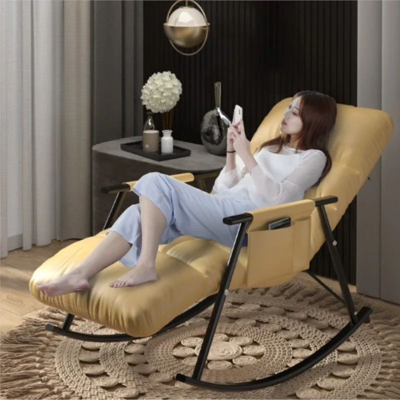 Breathable Adjustable Gear Rocking Chair Balcony Leisure Nap Lazy Sofa Light Luxury Bedroom Living Room Carefree