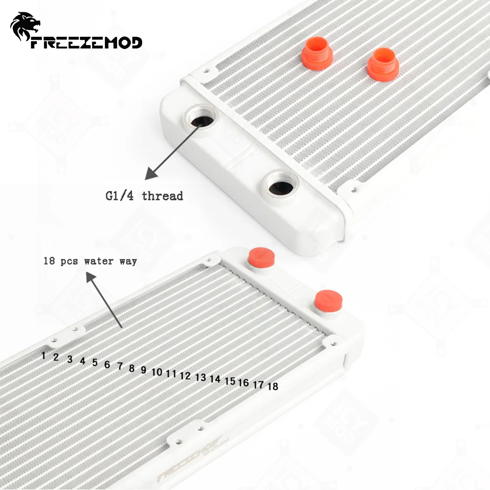 FREEZEMOD 360 мм белый радиатор 18 шт. труба алюминиевый G1/4 резьбовой интерфейс ПК