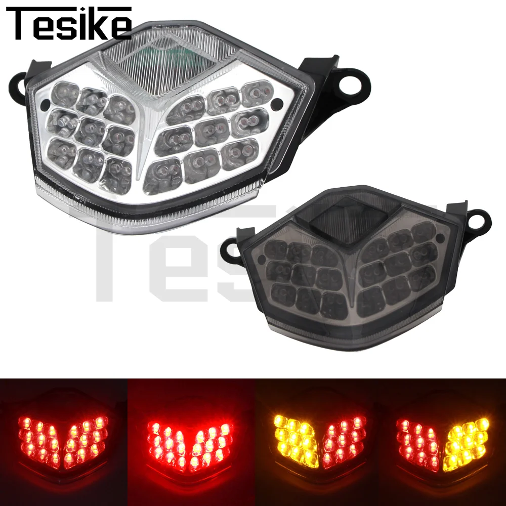 Фото Для Kawasaki Z750 2007-2012/Z1000 2007 2008 2009, хромированный задний фонарь, стоп-сигналы поворота, встроенный светодиодный фонарь ZX-6R ZX-10R №5