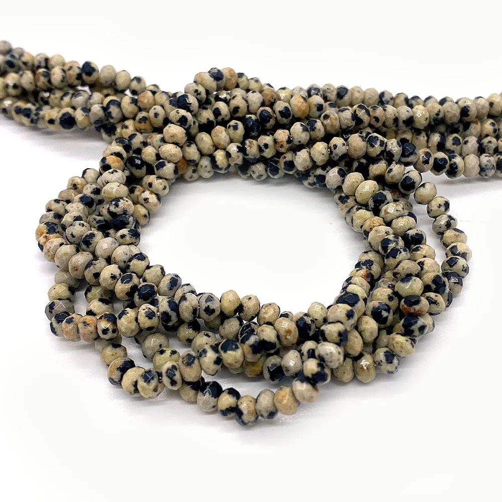 Круглые граненые бусины ювелирные изделия из пятнистого камня для изготовления