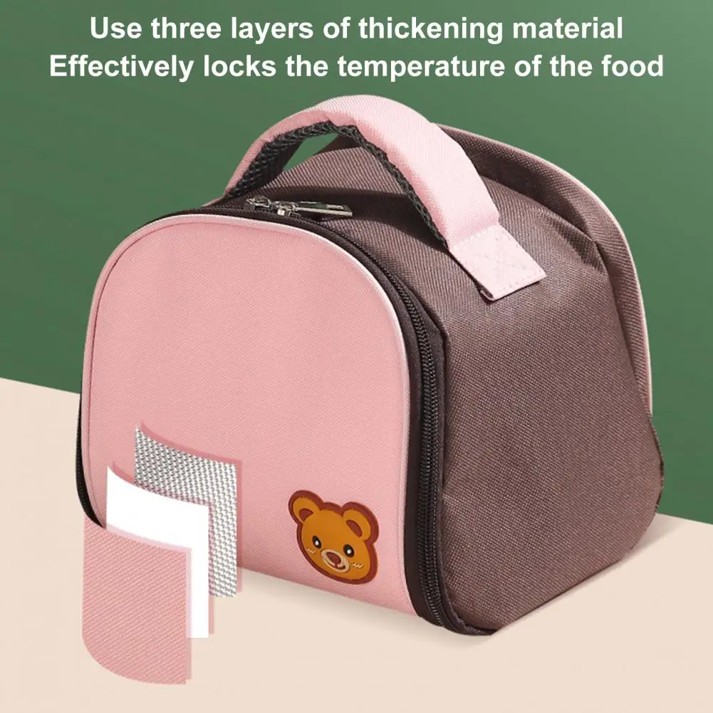 

Camping Bag Chic Long Lasting Anti-deformed Fine Stitching Decorative Lunch Bag for Office Lady Lunch Bag Picnic Tote
