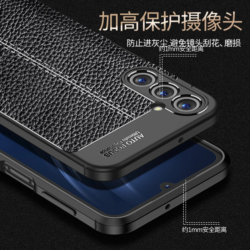 For Cover Samsung Galaxy A24 Case For Samsung A24 Capa Bumper Back Shockproof TPU Soft Leather For Fundas Samsung A 24 A24 Cover