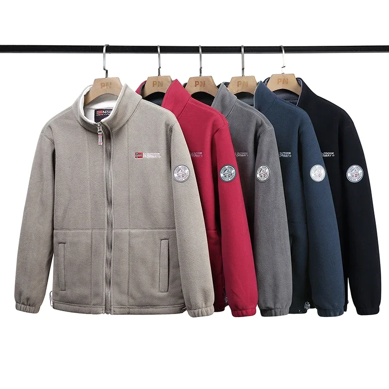 Зимняя теплая флисовая куртка мужская альпинистская с двойным утолщенным