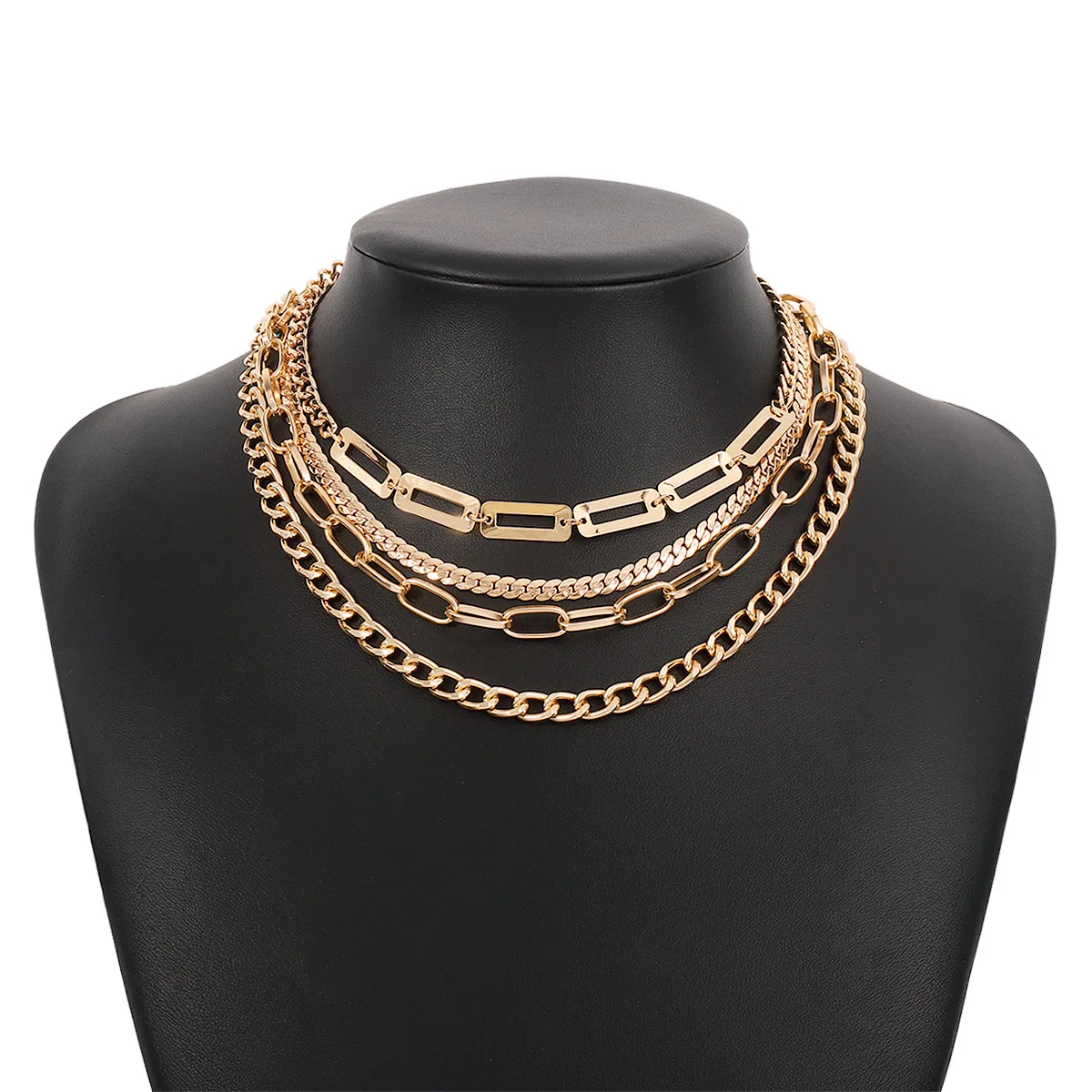 Layered layered personalized mix and match necklaces, exaggerated punk modern necklaces geometric creative necklaces