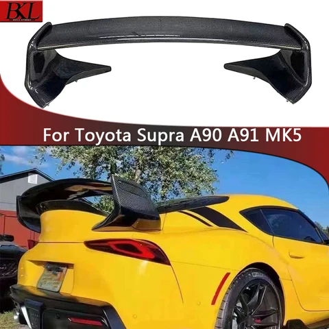 Хвостовые плавники из углеродного волокна для Toyota Supra GR A90 A91 MK5, задний спойлер багажника, направляющее крыло, заднее крыло, комплект кузова багажника