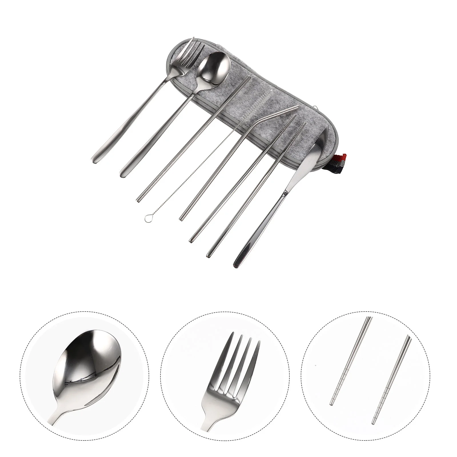 

1 Set Outdoor Tableware Tableware With Storage Bag Accessories Camping Dinnerware Portable Spoon Fork