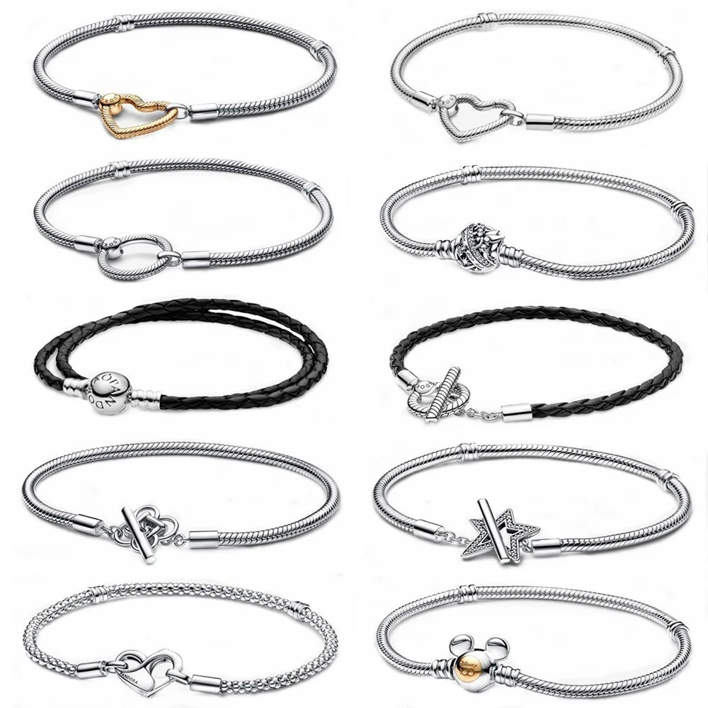 

Summer New Jewelry Women Fit Bracelets Original Beads DIY Charms 925 Sterling Silver Designer Fashion Bangles Jewellry