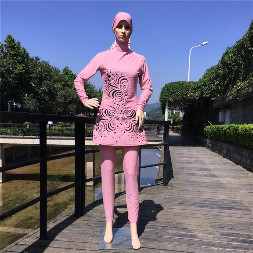 

2022 Long Sleeve muslim swimsuit swimwear women muslim swimwear Nylon Swimming maillot de bain femme musulmane