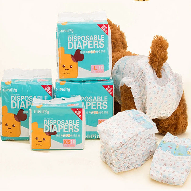 

10PCS/Bag Dog Diapers Diaper For Dogs Pet Female Dog Disposable Leakproof Nappies Puppy Super Absorption Physiological Pants