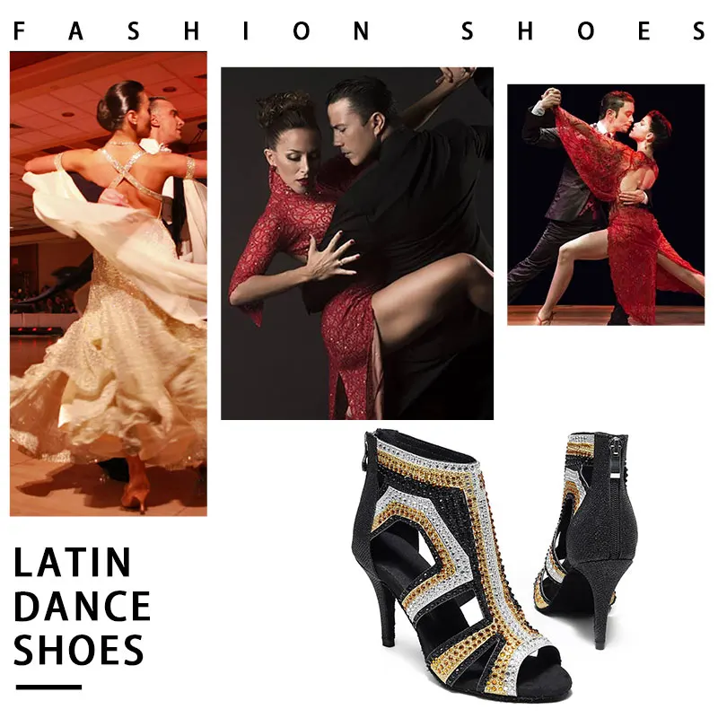 SWDZM Women High Quality Latin Dance Booties Tango Dance Shoes Suede Sole Sasa Dancing sexy high-heeled Jazz Boots Ladies