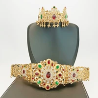 moroccan wedding jewelry set bridal sash arab womens gown waist chain womens head chain hair jewelry wifes gift