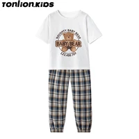 ton lion kids 2022 wo piece summer casual fashion girls sports suit 5 12 years old kids clothes