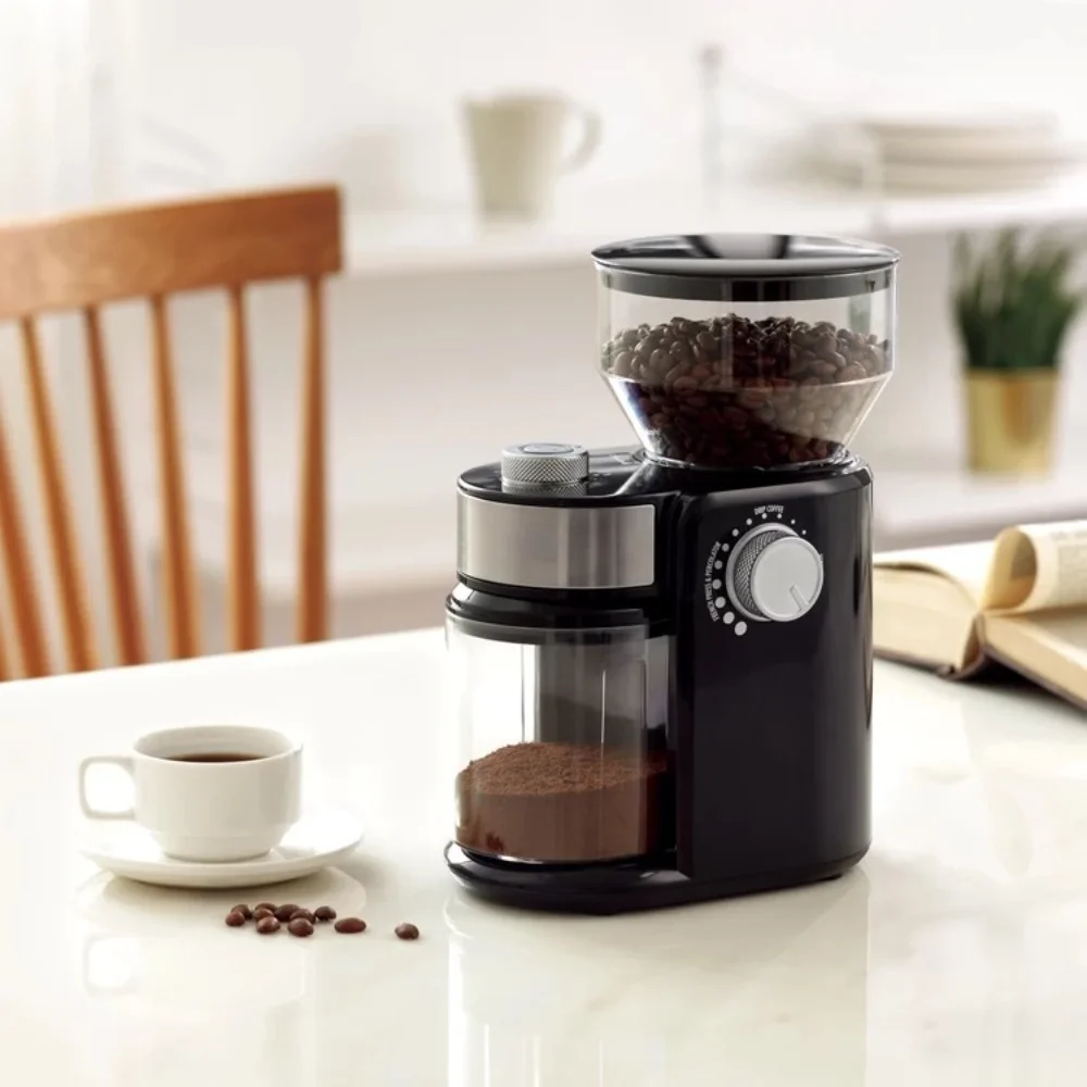 

NEW Electric Bean Grinder Flat Burr Coffee Bean Grinder with Adjustable Thickness and Cup Size Can Be Set with Grinder 220-240V