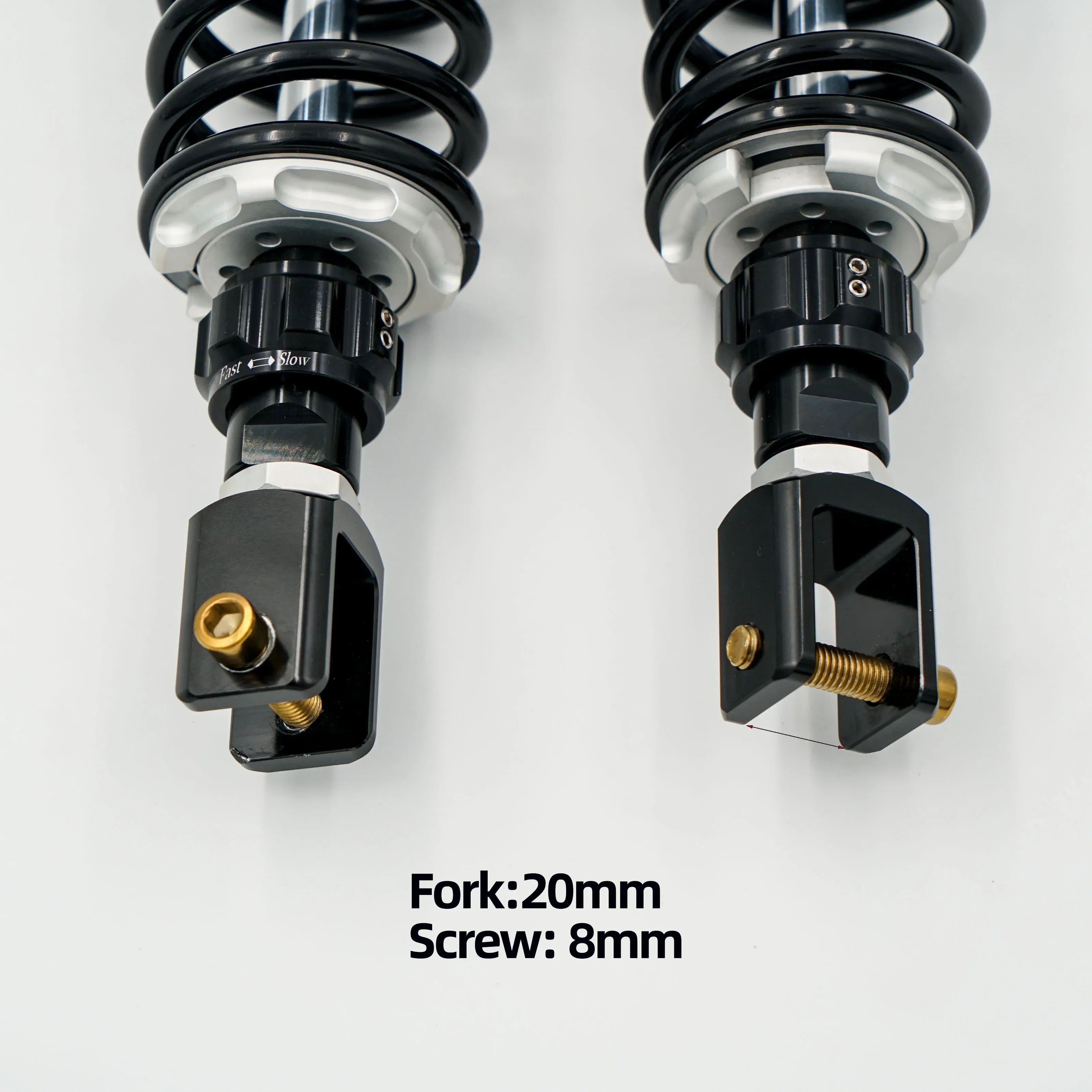 Фото Универсальные гидравлические задние амортизаторы Fork 20mm для Honda NS150G, Kymco H150, RT3C, Joymax Z300, Cruisym 300, SYM ADV, FZ150 №3