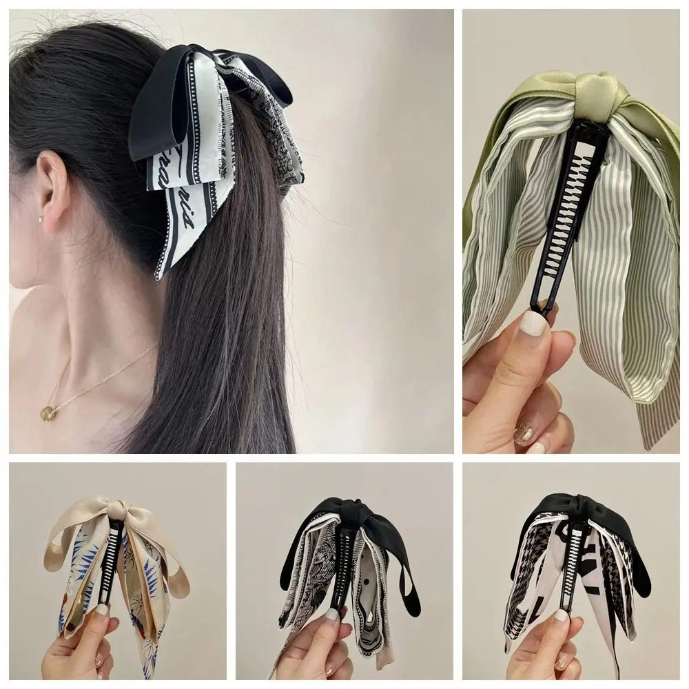 Милый зажим для волос с бантом из ленты заколка в Корейском стиле головной убор