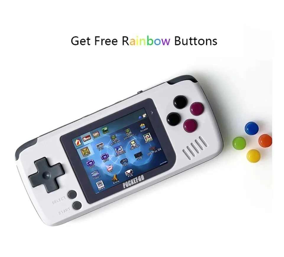 

Игровая консоль V2 PocketGo в стиле ретро, Игровая приставка с экраном 2,4 дюйма, картой TF 32 ГБ, консолями NES/GB/GBC/SNES/SMD PS1