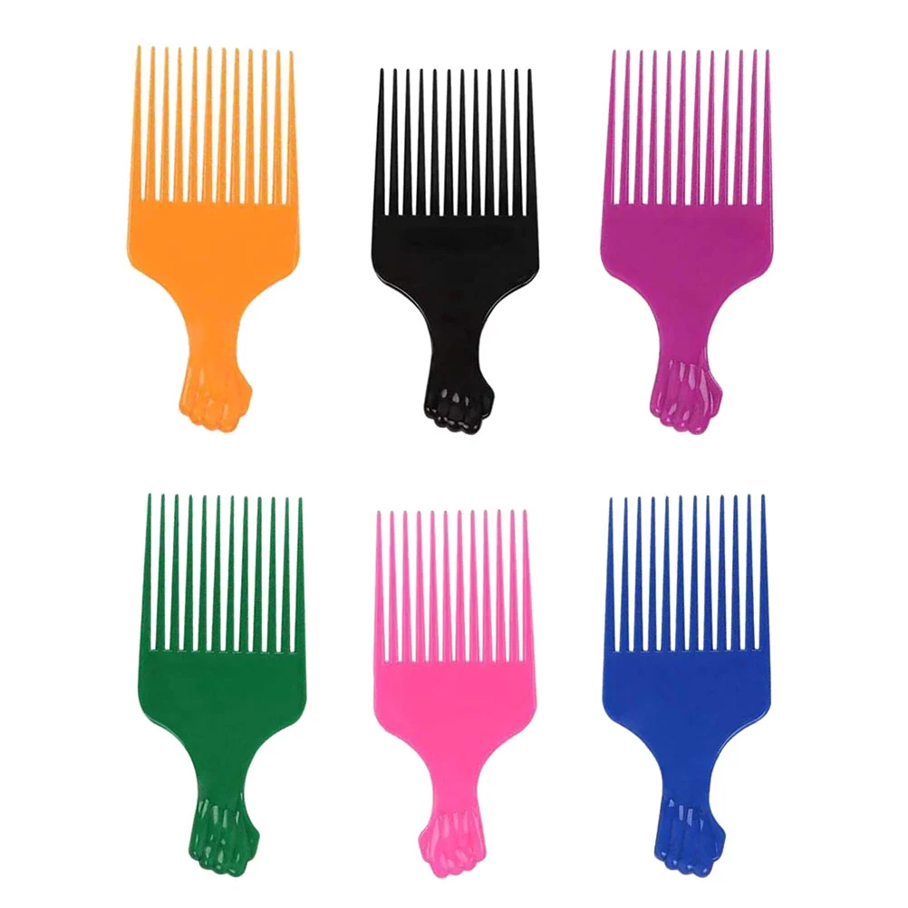 

Comb Hair Pick Afro Hairdressing Styling Braid Tail Detangle Hairstyle Lift Tool Brush African Sandalwood Black Bone Curly Steel