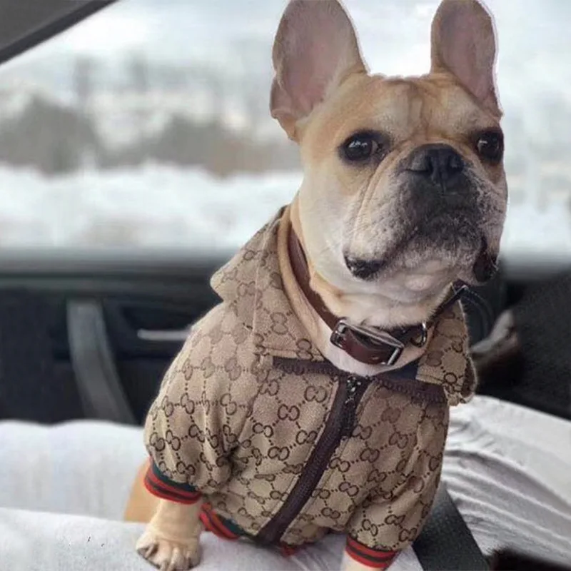 

Spring Autumn Fashion Pet Dog Clothes Tide Brand Zipper Hoodie Lined Dog Clothing Jacket Bulldog Corgi Pet Sweatshirt Jacket