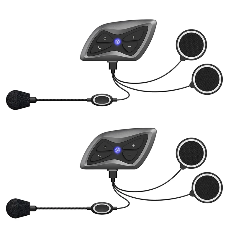 

68UB T6 Plus Motorcycle Helmet Intercom Headset BT5.1 900-1500M 850mAh Waterproof Motorbike Snowmobile Interphone Headphone for