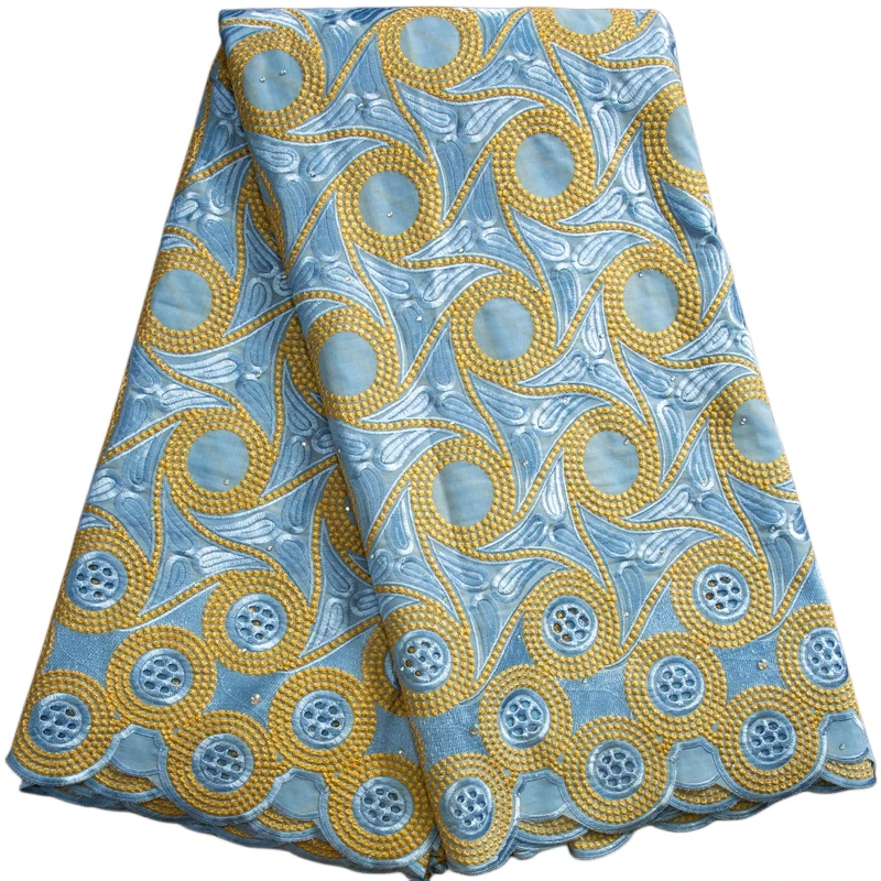 

Kalume Swiss Voile Lace in Switzerland High Quality 5Yards African Cotton Lace Fabirc with Raintones for Party Dresses F3449