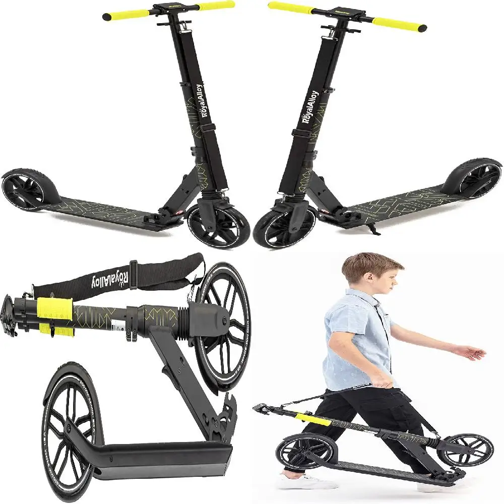 

Foldable Lightweight Commute Kick Scooter with 220lbs Capacity, Large 8 In. Wheels for Teens, Adults and 6 Years and Up, Fully A