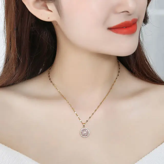 

Genuine 925 Sterling Silver Amethyst Necklace Pendant with Gold Jewelry Naszyjnik Collare Mujer Silver 925 Jewelry Pendant