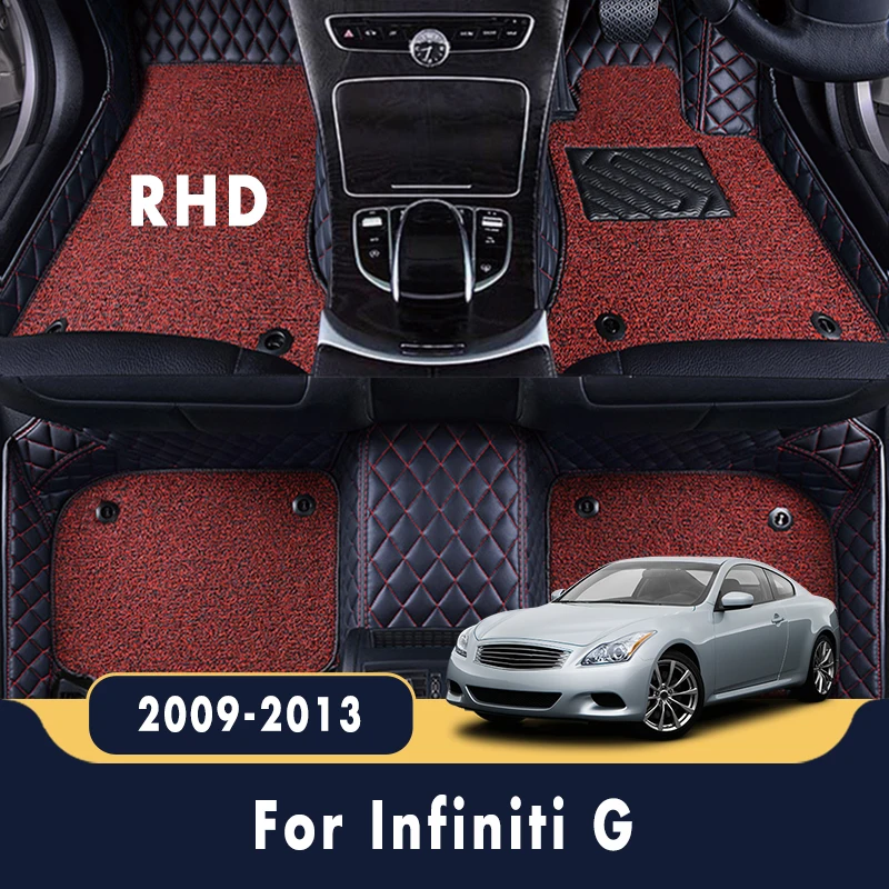 

Автомобильный напольный коврик RHD для Infiniti G 2013 2012 2011 2010 2009, роскошный двухслойный коврик с проволочной петлей для интерьера автомобиля, аксессуары
