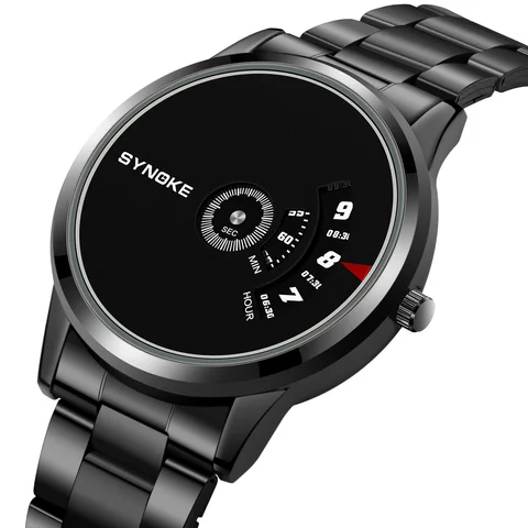 Повседневные мужские часы SYNOKE, полностью стальные водонепроницаемые наручные часы, креативные часы Mon-pointer для мужчин, мужские часы, мужские часы