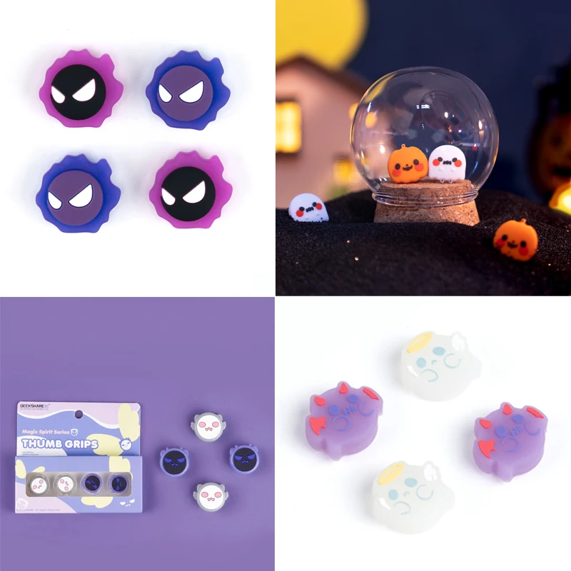 

Pumpkin Funny Ghost Silicone Soft Thumb Stick Grip Cap Joystick Protective Cover For Switch Oled NS Lite Joycon Thumbstick Case