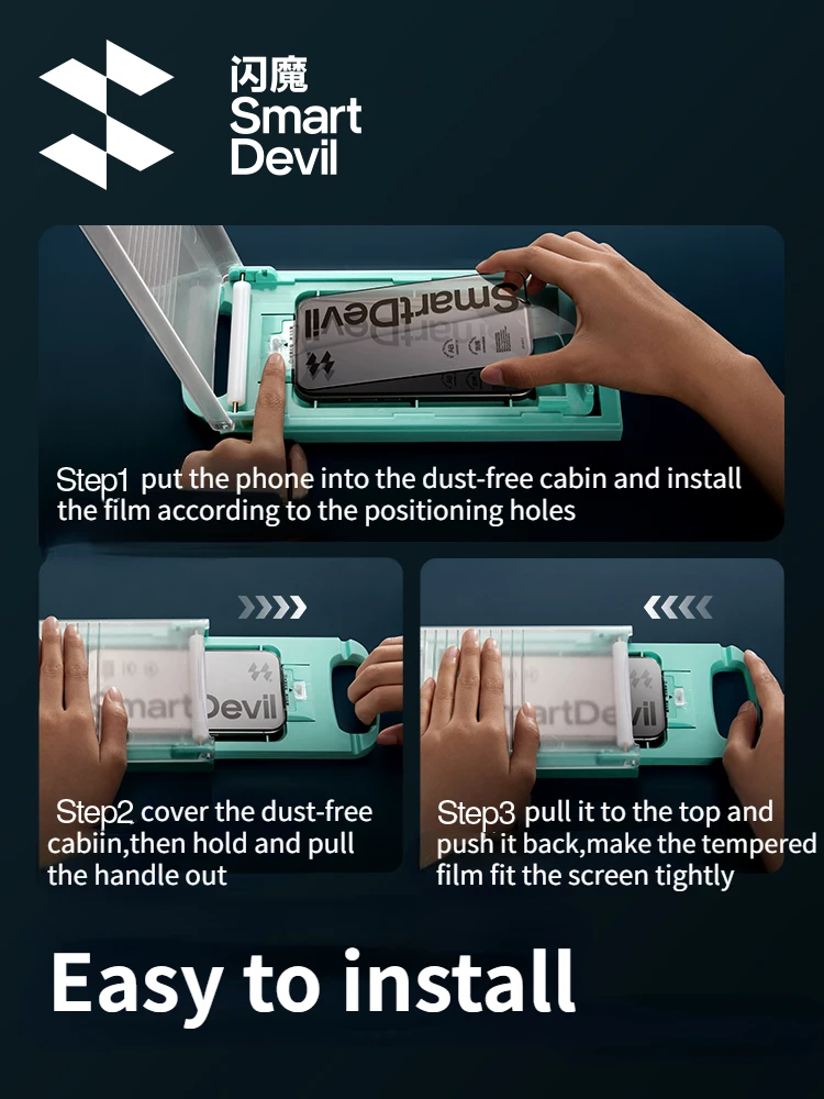 Закаленное стекло SmartDevil для iPhone 16 ProMax 16Pro защита экрана без пыли HD