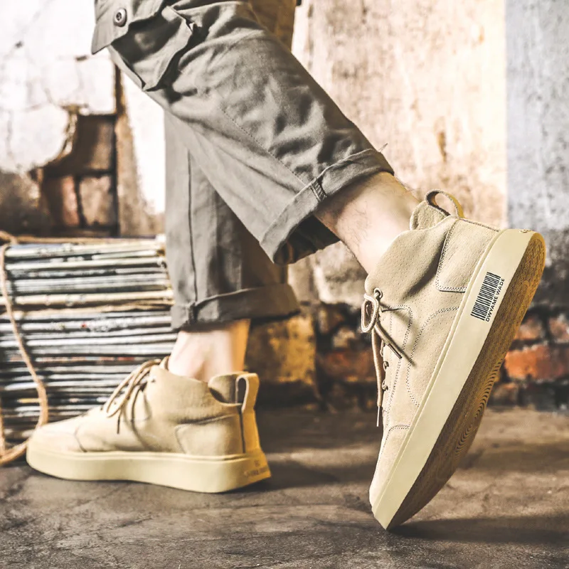 Xiaomi SALUDAS Male Sneakers Luxury Leather Casual Shoes High-top Soft Sole Warm Men Winter Sneakers Big Size White Board Shoes