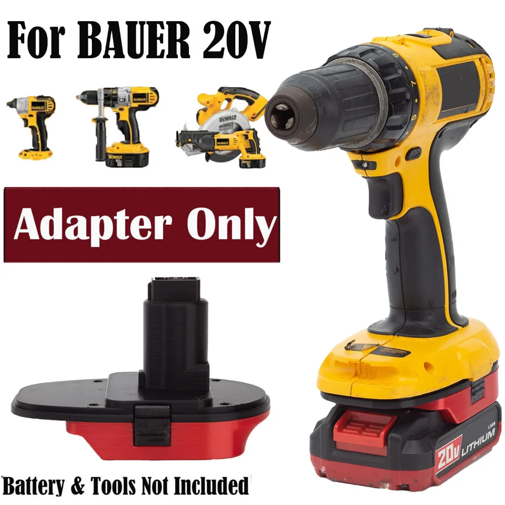 Adapter For Bauer 20V Lithium Battery To Dewalt 18V Cordless Tools Adapter Only
