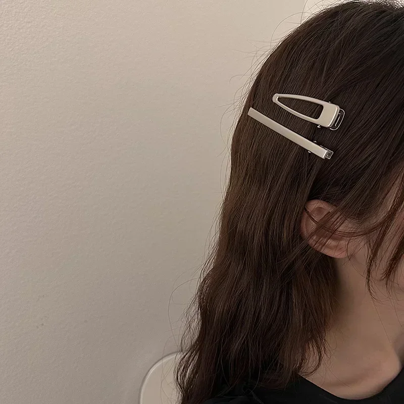 Простые серебряные заколки для волос BB Snap основа DIY заколок ручной работы Y2K