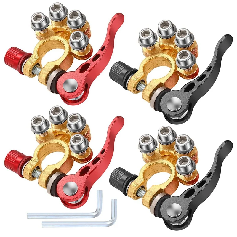 

4Pcs Battery Terminal Connector Battery Quick Release Removal Clip SAE/JIS Type A Binding Post Car Battery Connector