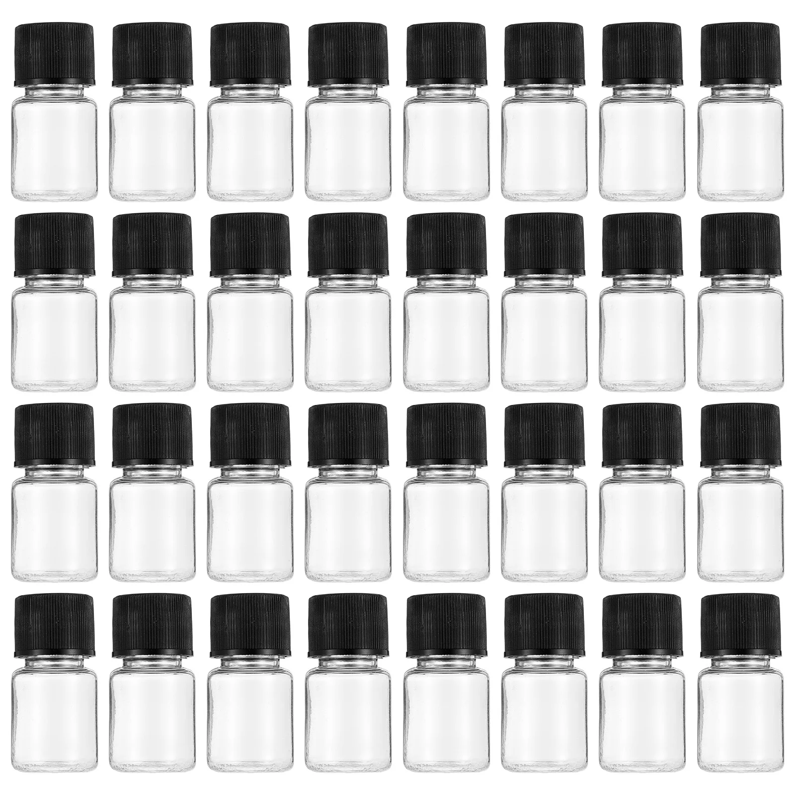 

50 Pcs Small Container Clear Empty Bottles Screw Caps Makeup Packaging Liquids Essential Oil Sample