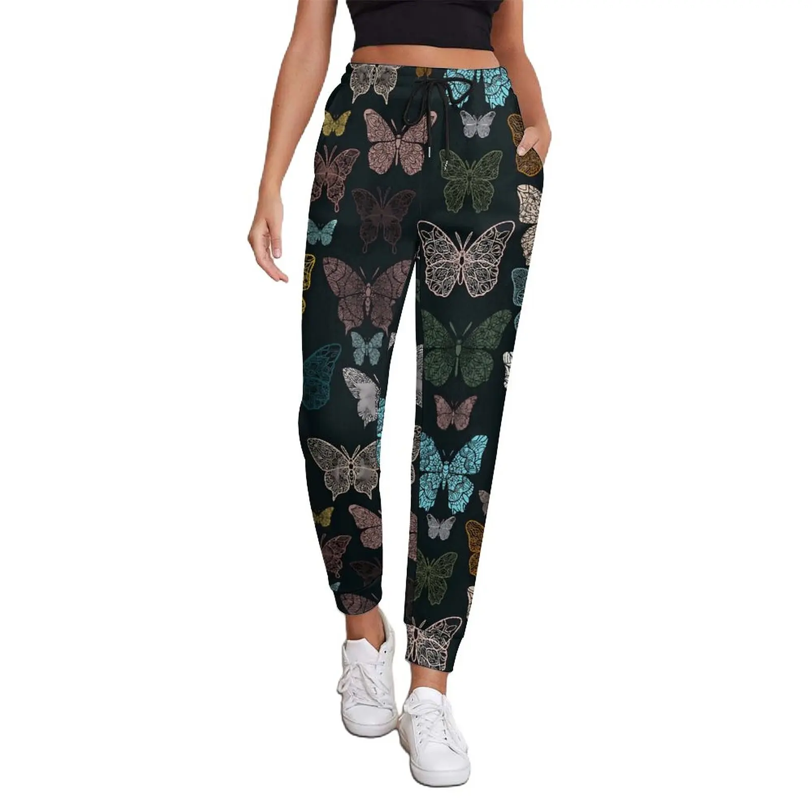 

Mandala Butterfly Pants Womens Cute Animal Vintage Sweatpants Spring Design Street Wear Oversize Trousers Birthday Gift