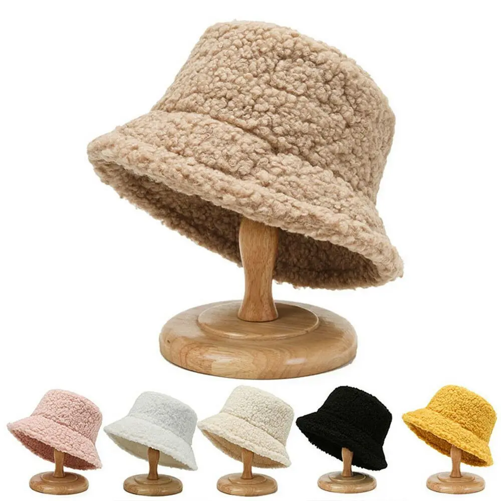 

Панама из искусственного меха ягненка женская, Зимняя Теплая Бархатная шапка, утолщенная уличная Панама, шляпа для рыбалки, для девушек