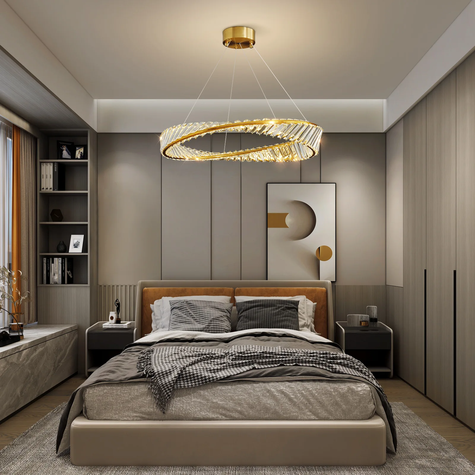 Современная роскошная хрустальная люстра зеркальная Люстра для гостиной