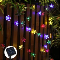 flower solar string light outdoor christmas garland 100 led fairy light waterproof solar power lamp for patio garden party decor