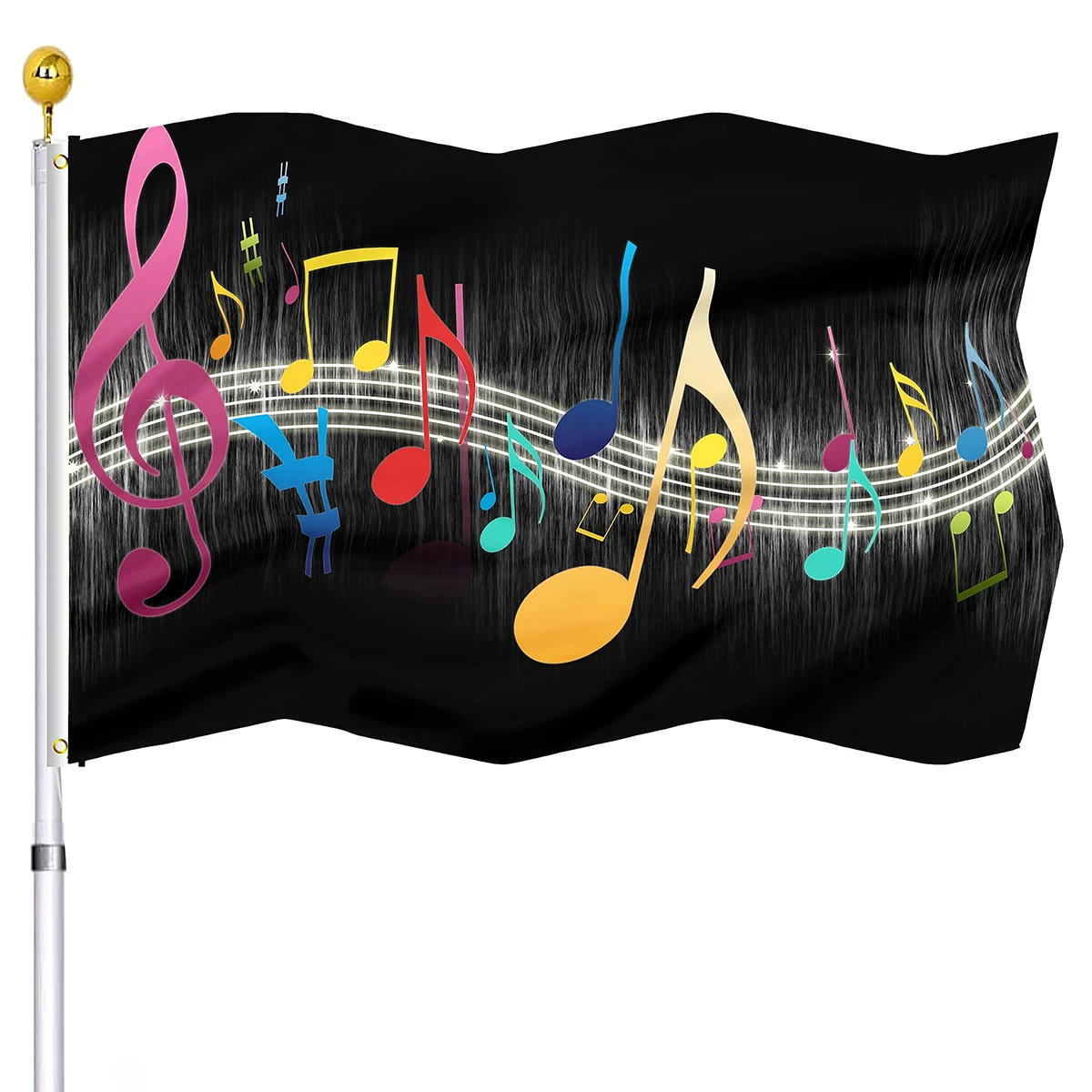 

Флаг для музыкальных нот, внешний Декор для дома и улицы, флаги из полиэстера с двойной прострочкой и латунными люверсами для женщин и мужчин, подарки