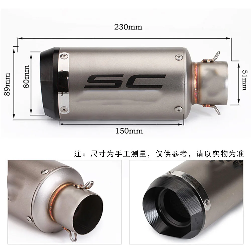 Фото Глушитель для мотоцикла SC, модифицированная выхлопная труба для 500RR RC390 NINJA400 321RR 390duke, гоночный стиль, двухцилиндровый №2