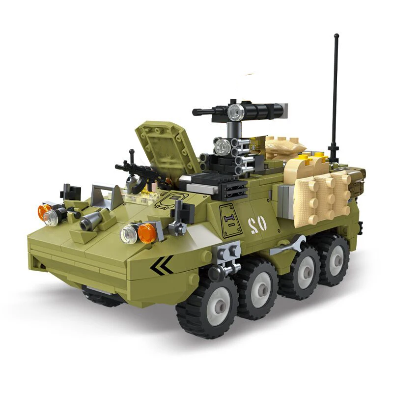 

2022 Military Army World War WW2 SWAT Police Soldiers Armored Transport Vehicle Model Building Block Bricks Kids Toys
