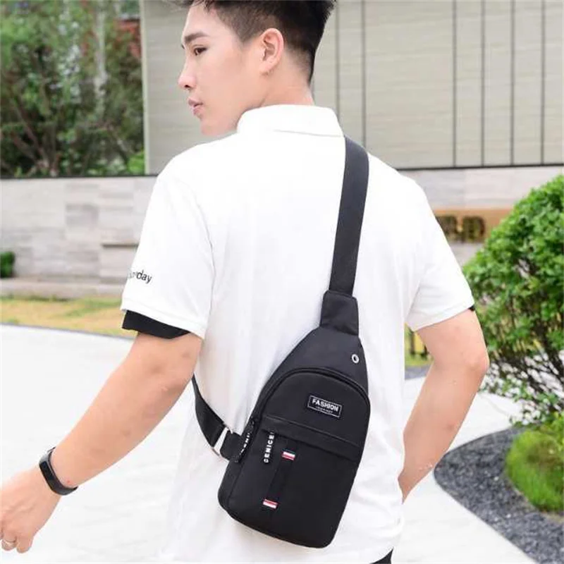 Chest Bag Men Crossbody Bag Wear-resistant Canvas Sports Mens Small Male Casual Slanted Shoulder Outdoor Satchel Back Pack Trav