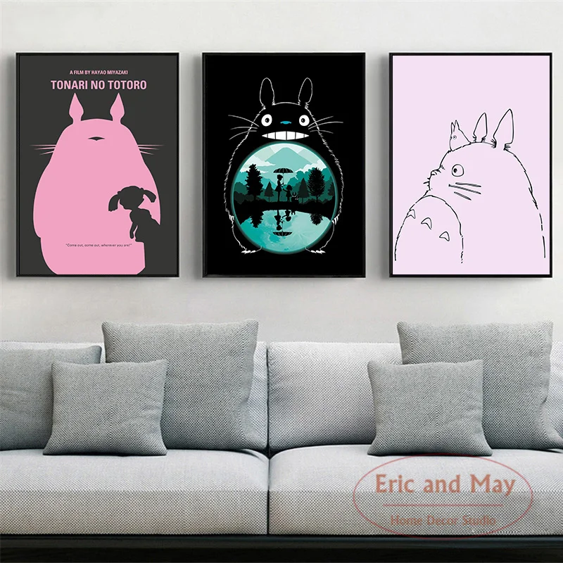 

Totoro Аниме Холст Печатные настенные картины Домашний декор плакаты и принты для декора гостиной